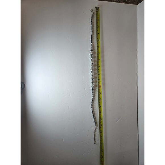 Silver Tone Necklace Beaded with Textured Beads Adjustable Length - Picture 5 of 5